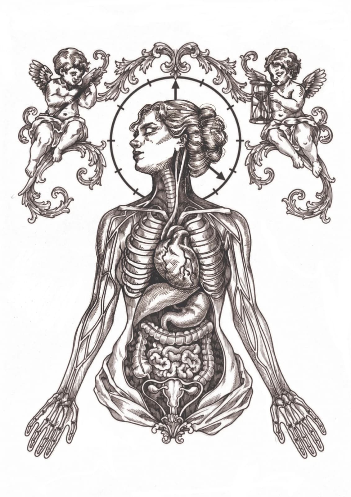 Anatomie, vue du dessin numérisé