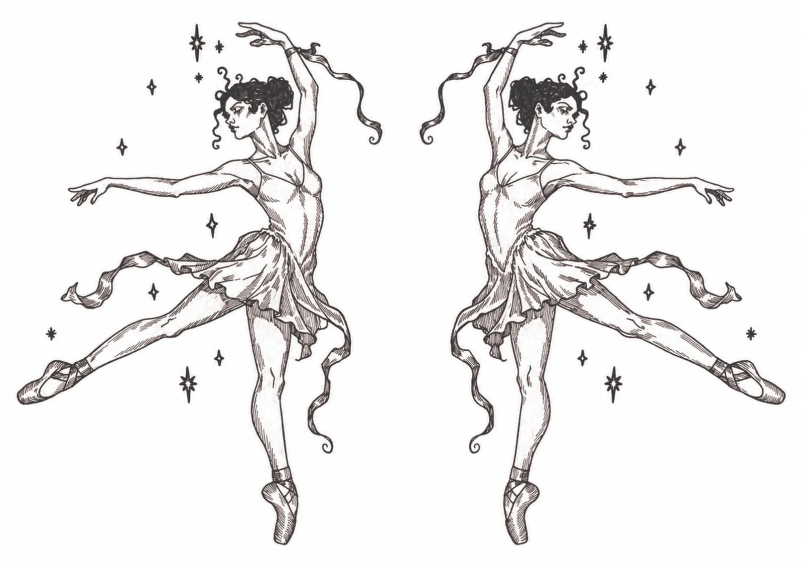 Danseuses, vue du dessin numérisé