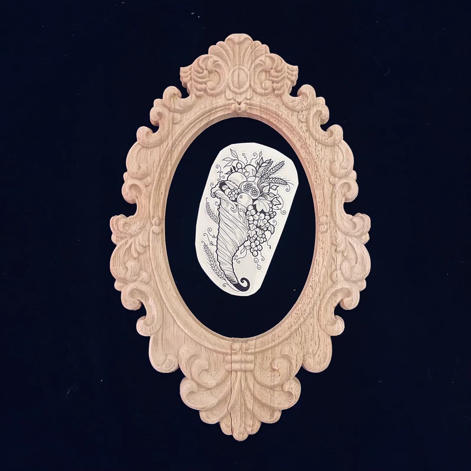 Sticker transparent Corne d’abondance · La moisson, photographié dans un cadre de présentation